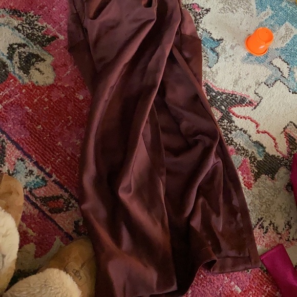 HOUSE OF CB / Rhoda Off the Shoulder Corset Dress brown raisin satin XS - Picture 11 of 11